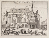 KG 06688m
<br/>
Plattegrond Haarlem: Het Stadhuis
<br/>
<em>Hooghe, Romeyn de (1645-1708)</em>